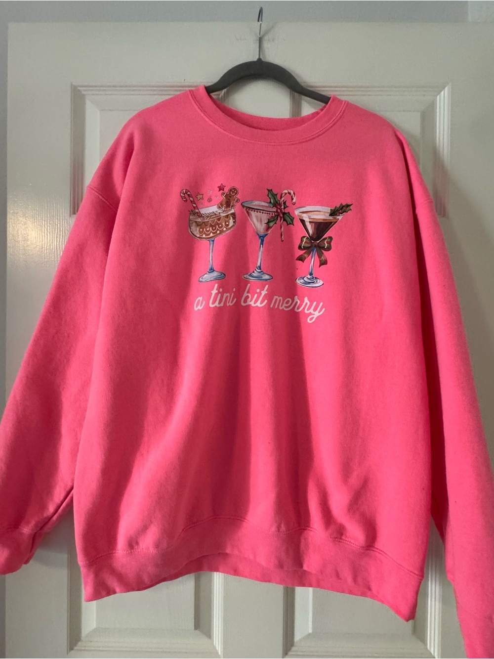 Pink 'A Tini Bit Merry' Holiday Sweatshirt